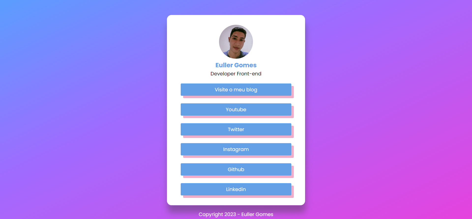 Projeto cards de links