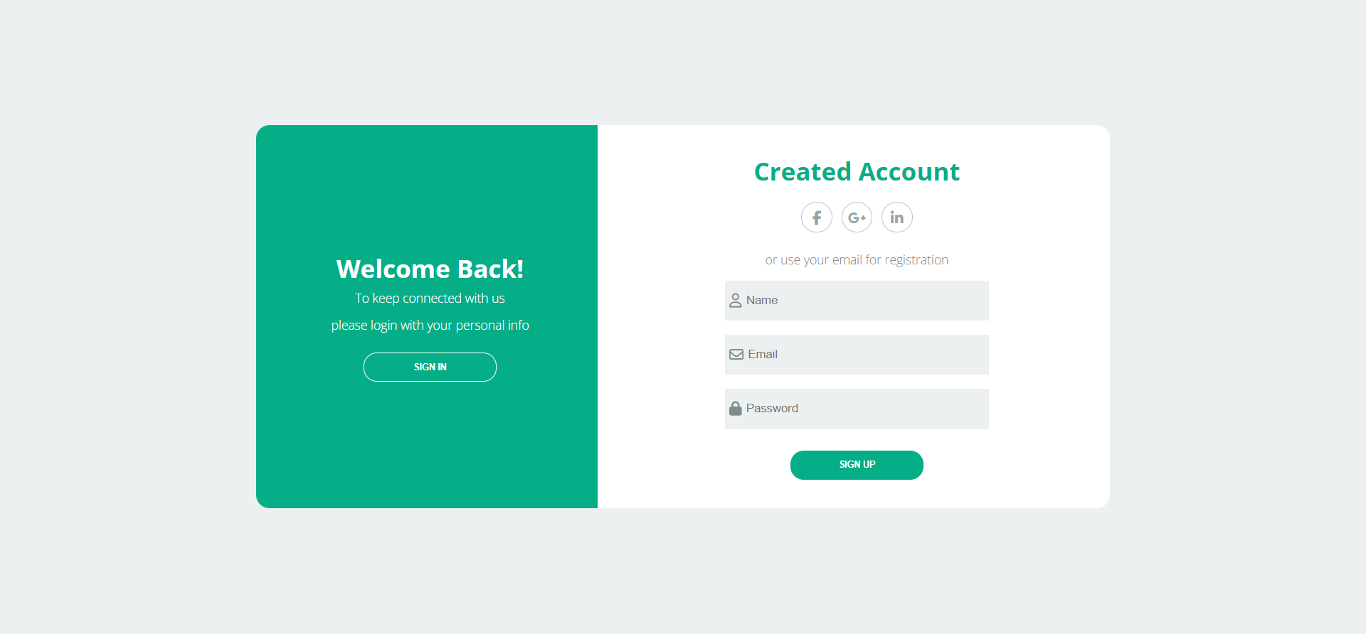Projeto Tela de login/cadastro interativa