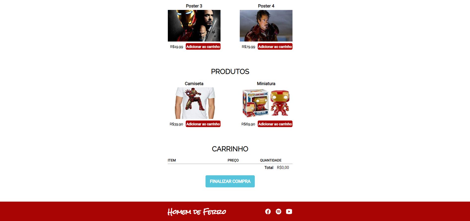 Projeto Loja de produtos com carrinho de compras
